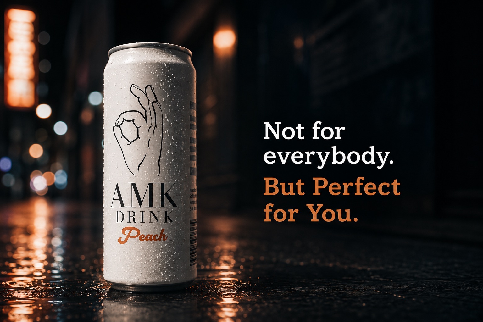 AMK DRINK Peach mit Tagline